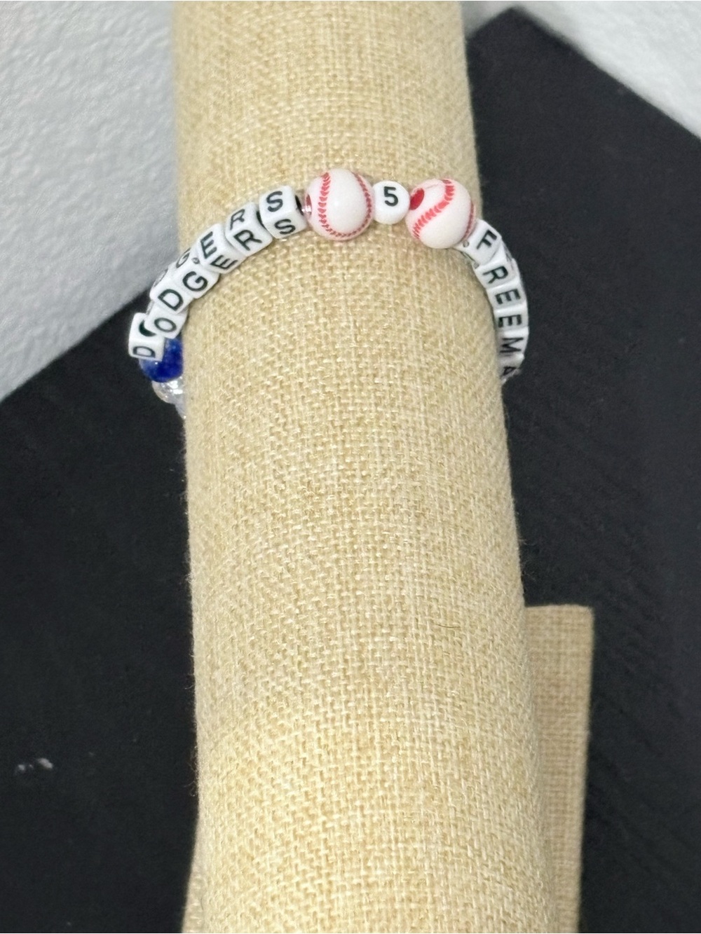 Handcrafted dodgers Freddie freeman beaded bracelet